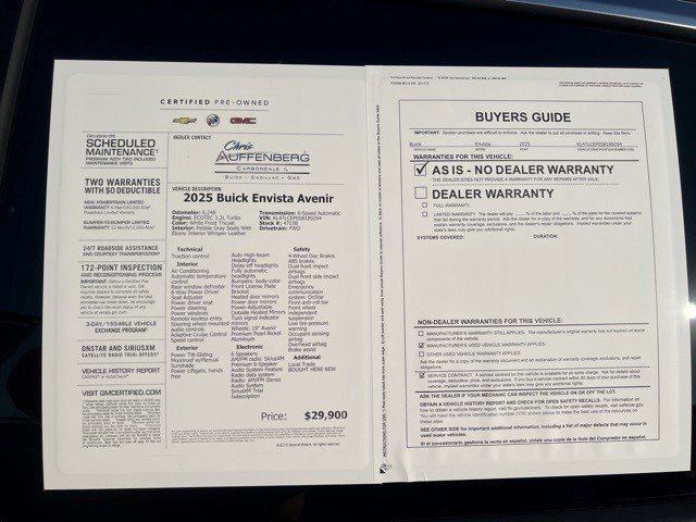Certified 2025 Buick Envista Avenir