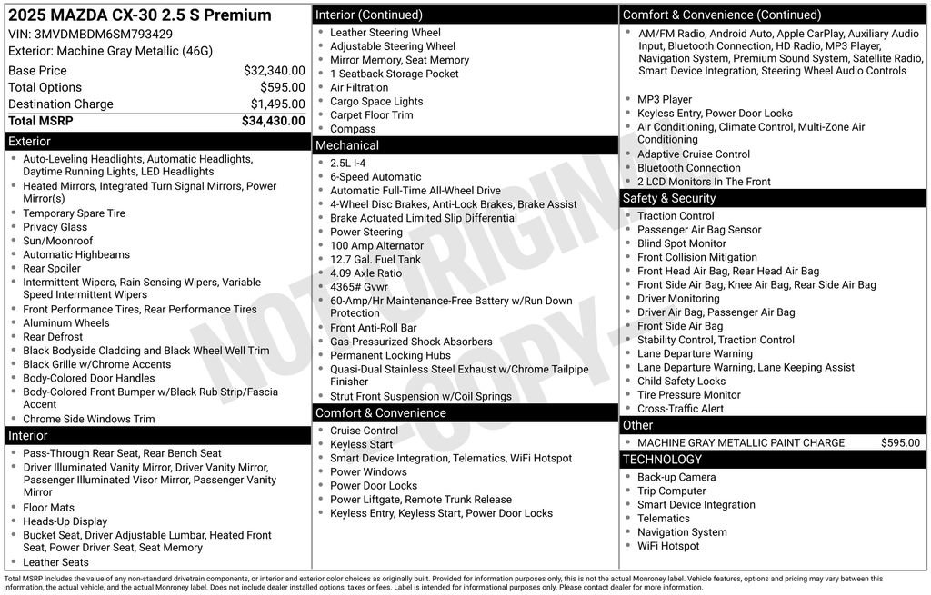 Used 2025 MAZDA CX-30 AWD 2.5 S w/ Premium Package image 2