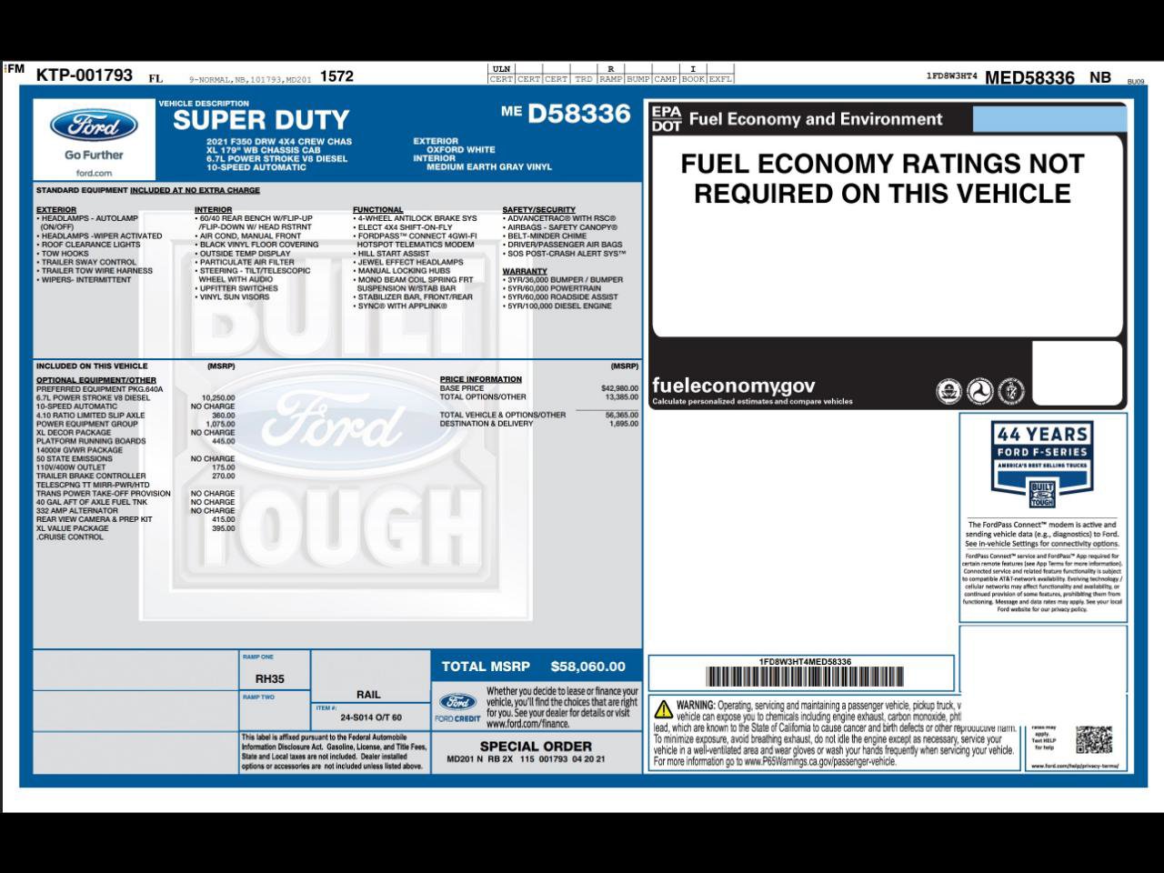 Used 2021 Ford F350 XL w/ Power Equipment Group AWD/4WD image 4