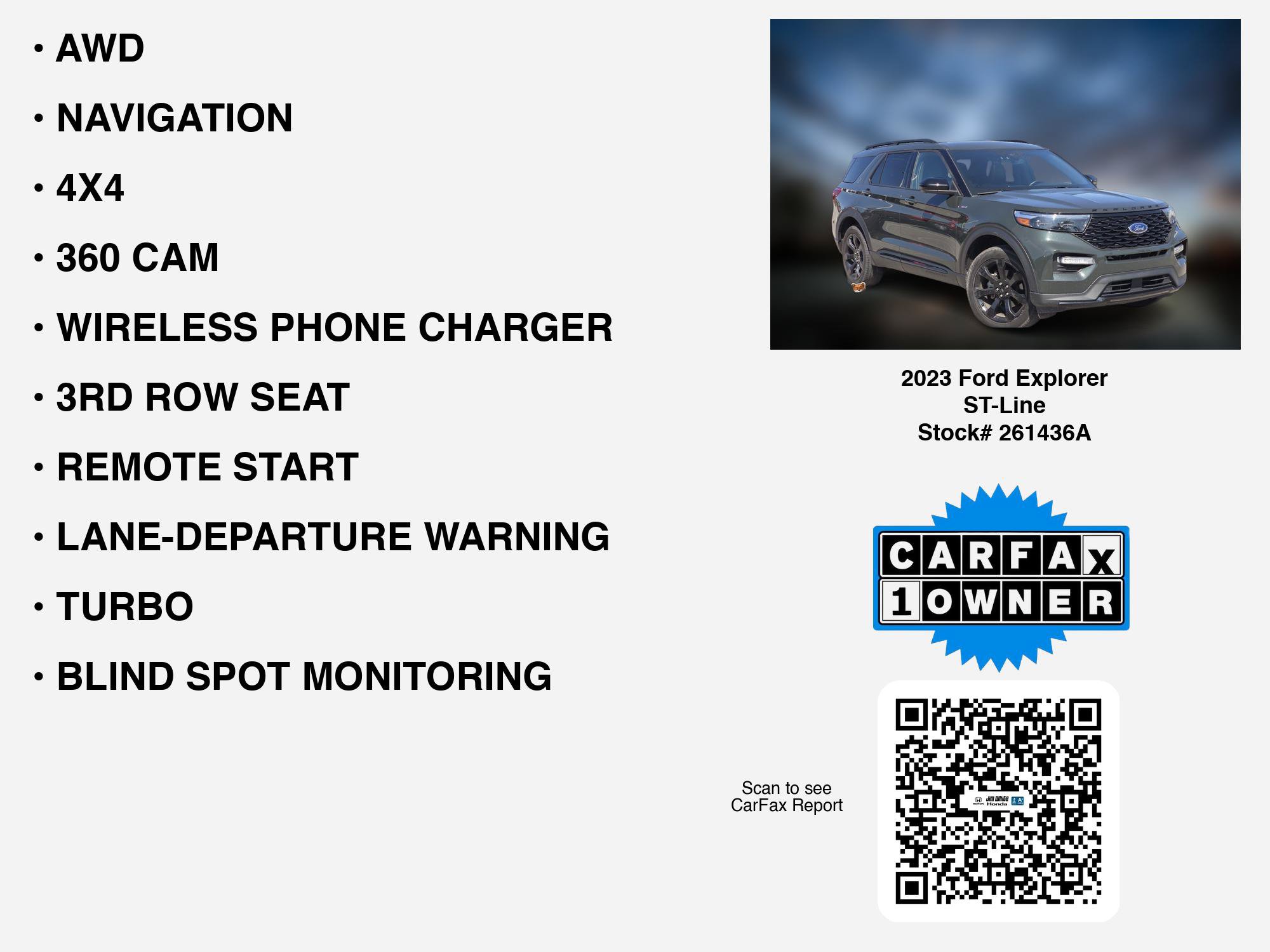 Used 2023 Ford Explorer ST-Line w/ Class IV Trailer Tow Package AWD/4WD image 33