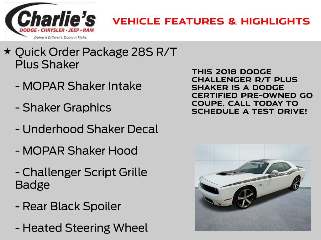 Certified 2018 Dodge Challenger R/T Plus RWD image 13