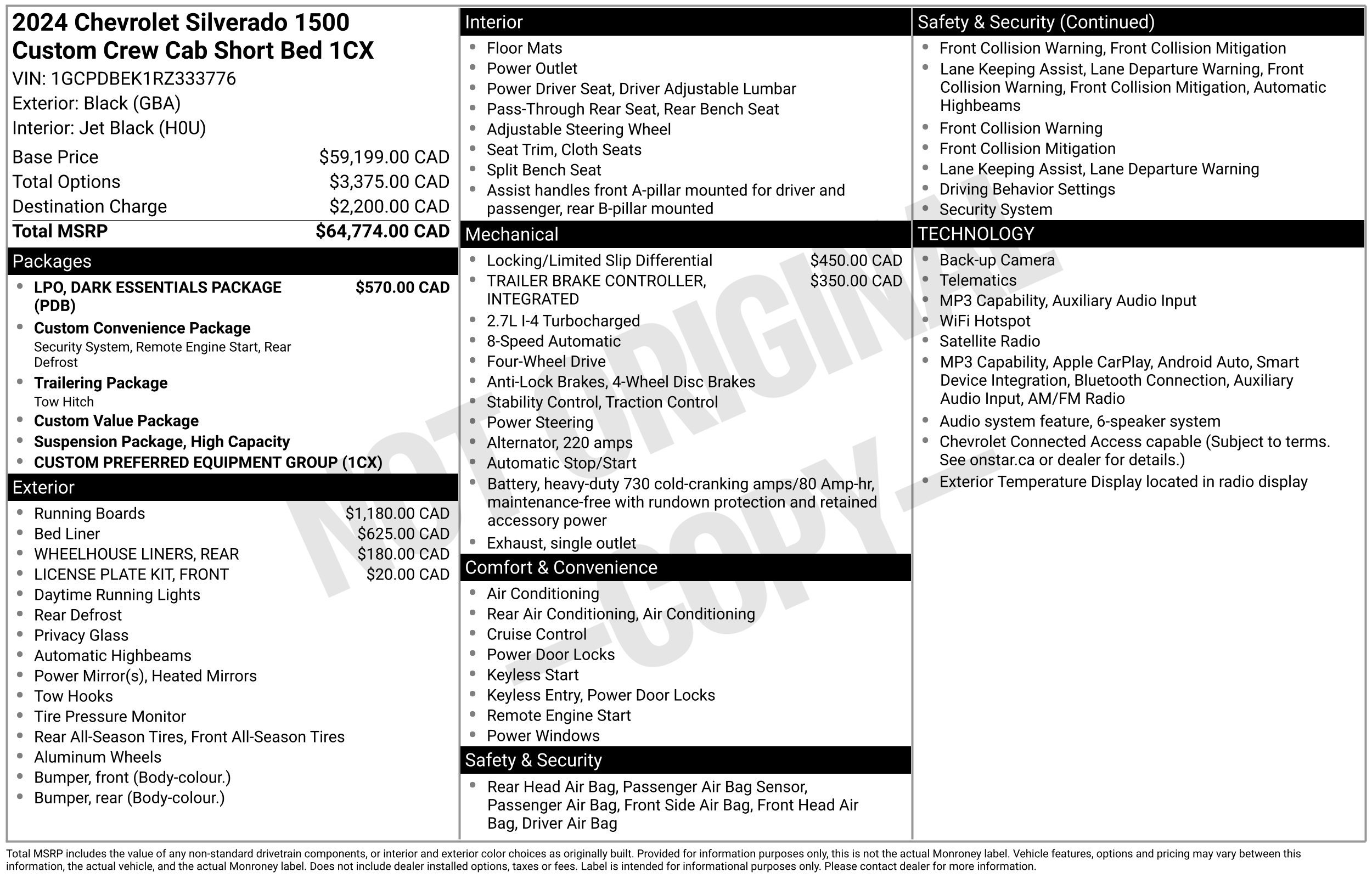 Used 2024 Chevrolet Silverado 1500 Custom w/ LPO, Dark Essentials Package AWD/4WD image 2