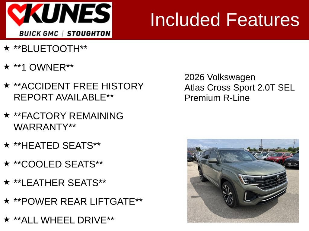 Used 2026 Volkswagen Atlas Cross Sport SEL Premium R-Line AWD/4WD image 3