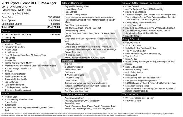 Used 2011 Toyota Sienna XLE w/ Entertainment Pkg FWD image 17