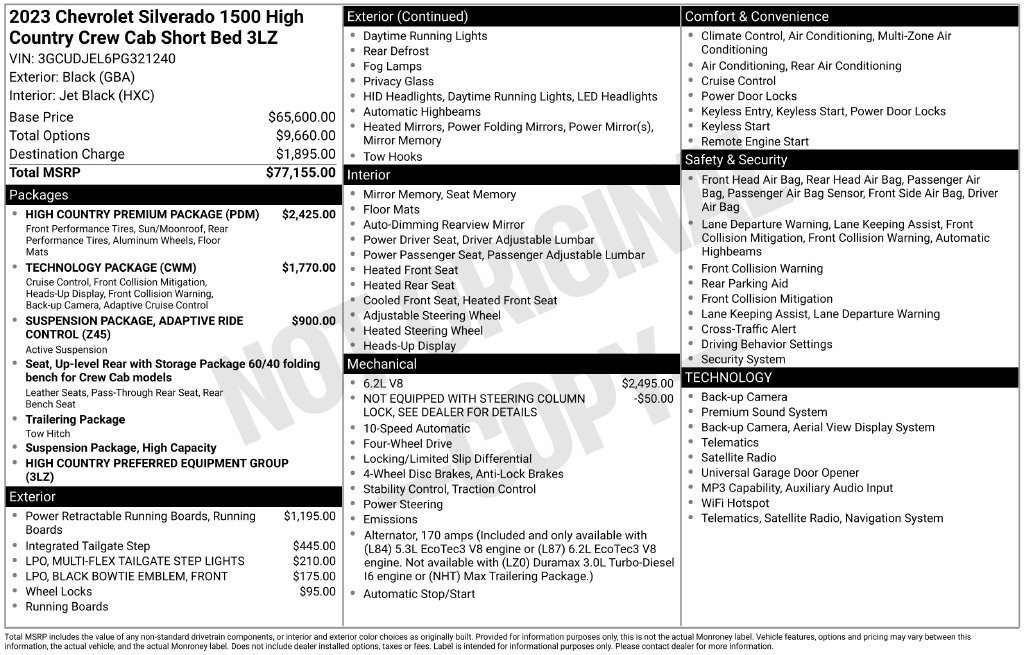 Used 2023 Chevrolet Silverado 1500 High Country w/ High Country Premium Package AWD/4WD image 26