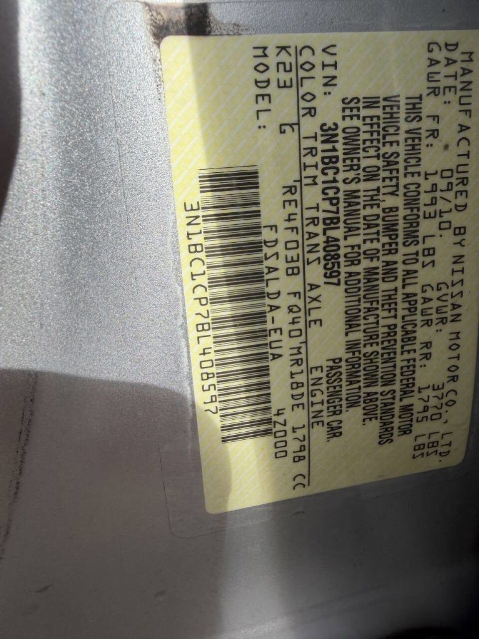 Used 2011 Nissan Versa 1.8 S w/ PWR Plus Pkg image 25