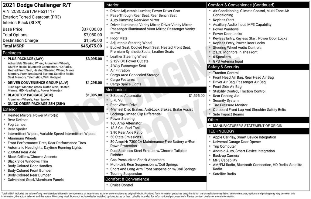 Used 2021 Dodge Challenger R/T w/ Plus Package RWD image 33