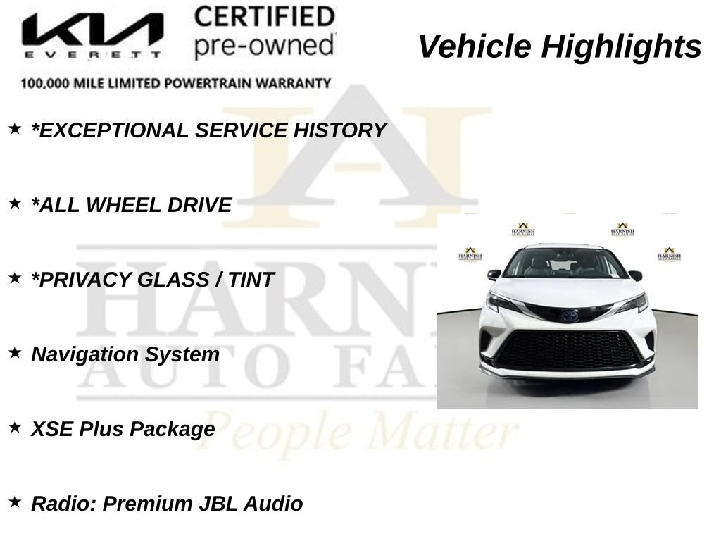 Used 2021 Toyota Sienna XSE w/ XSE Plus Package AWD/4WD image 9