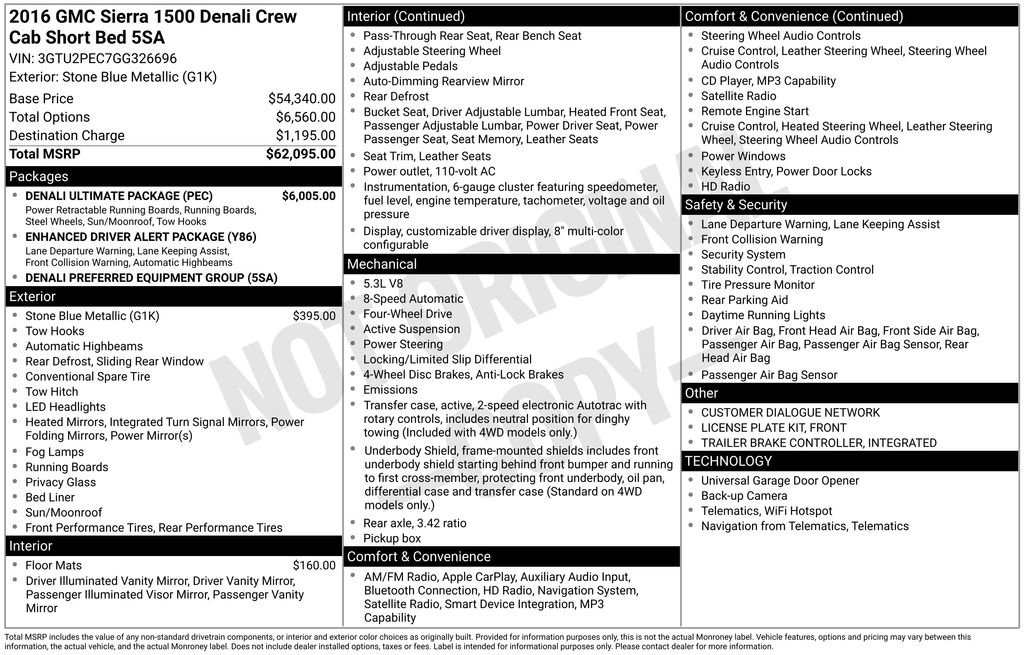 Certified 2016 GMC Sierra 1500 Denali w/ Denali Ultimate Package AWD/4WD image 3