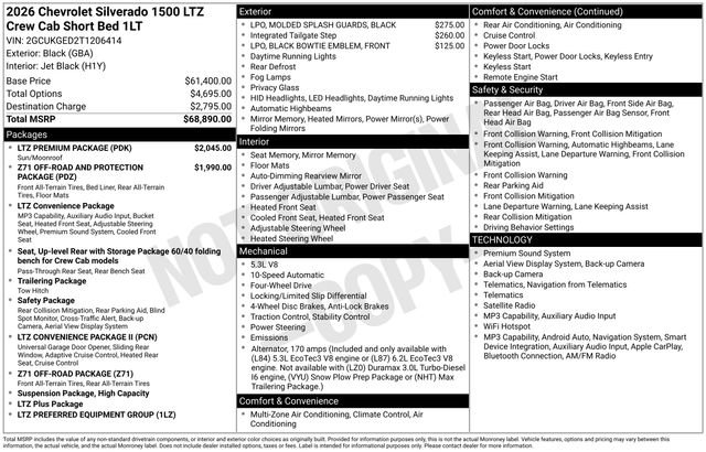 New 2026 Chevrolet Silverado 1500 LTZ w/ LTZ Premium Package AWD/4WD image 25