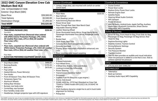 Used 2022 GMC Canyon Elevation w/ Trailering Package AWD/4WD image 27