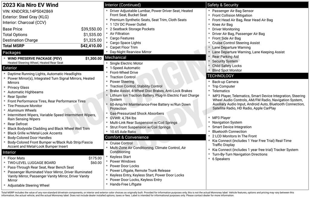 Used 2023 Kia Niro Wind w/ Wind Preserve Package FWD image 15