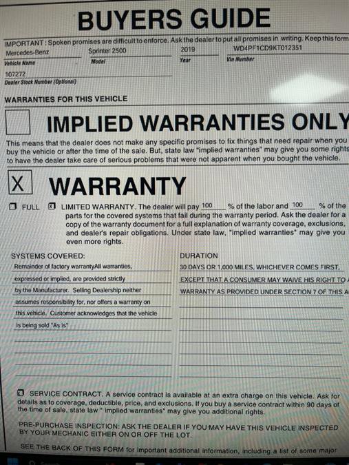 Used 2019 Mercedes-Benz Sprinter 170 image 6