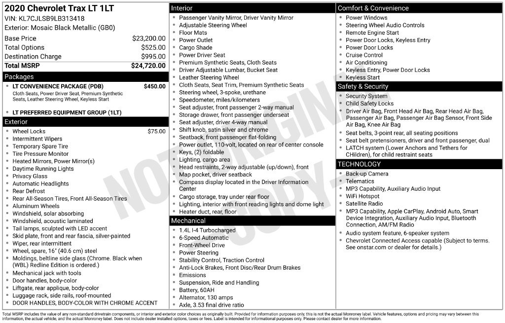 Used 2020 Chevrolet Trax LT w/ LT Convenience Package FWD image 29
