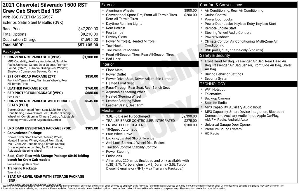 Used 2021 Chevrolet Silverado 1500 RST w/ Convenience Package II AWD/4WD image 7