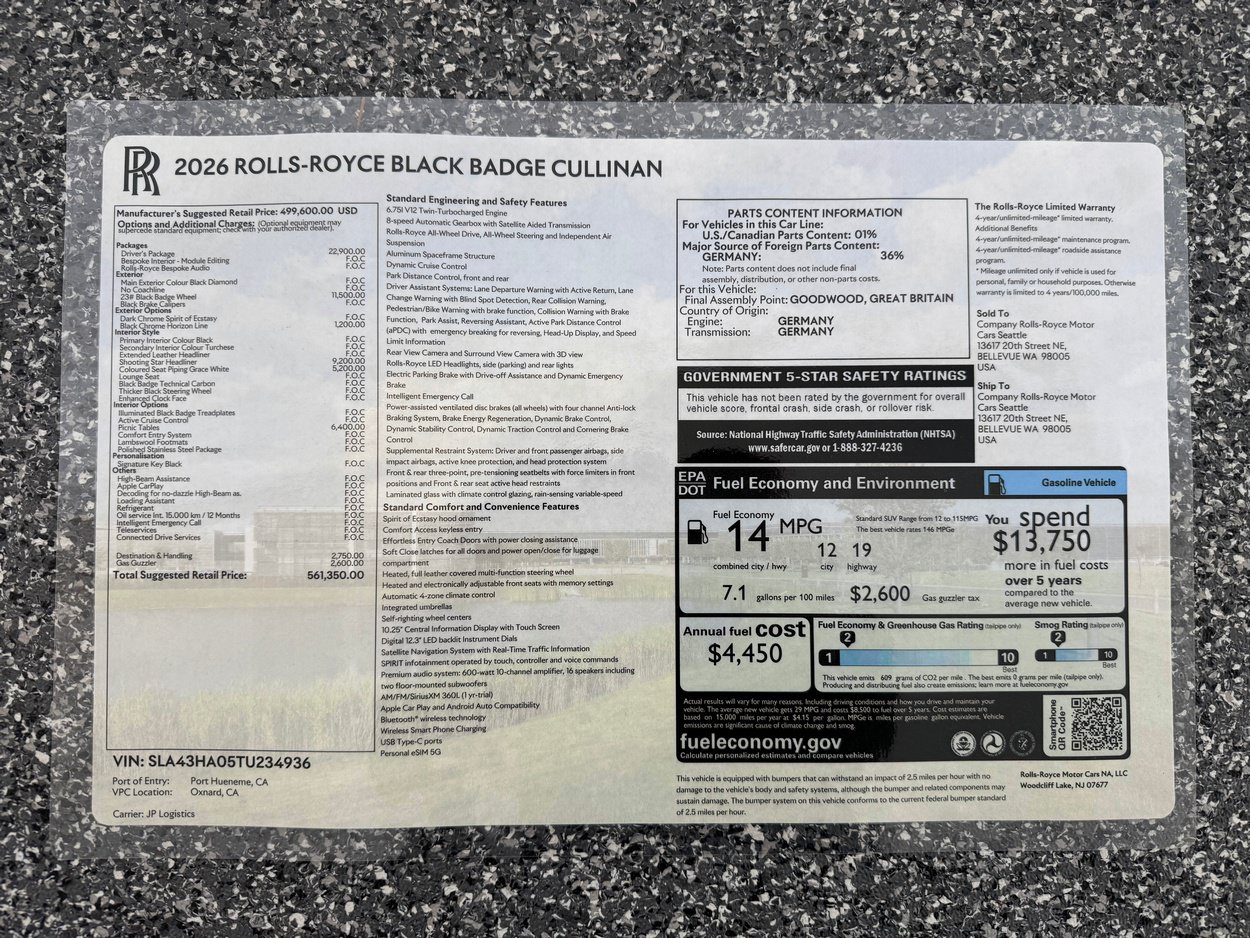 New 2026 Rolls-Royce Cullinan Black Badge AWD/4WD image 50