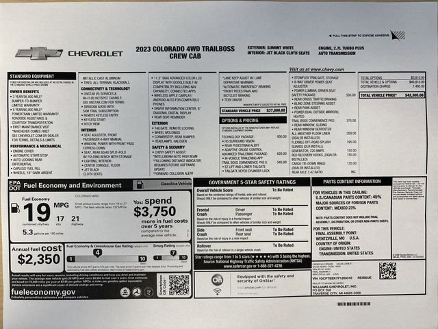 Used 2023 Chevrolet Colorado Trail Boss w/ Technology Package image 64