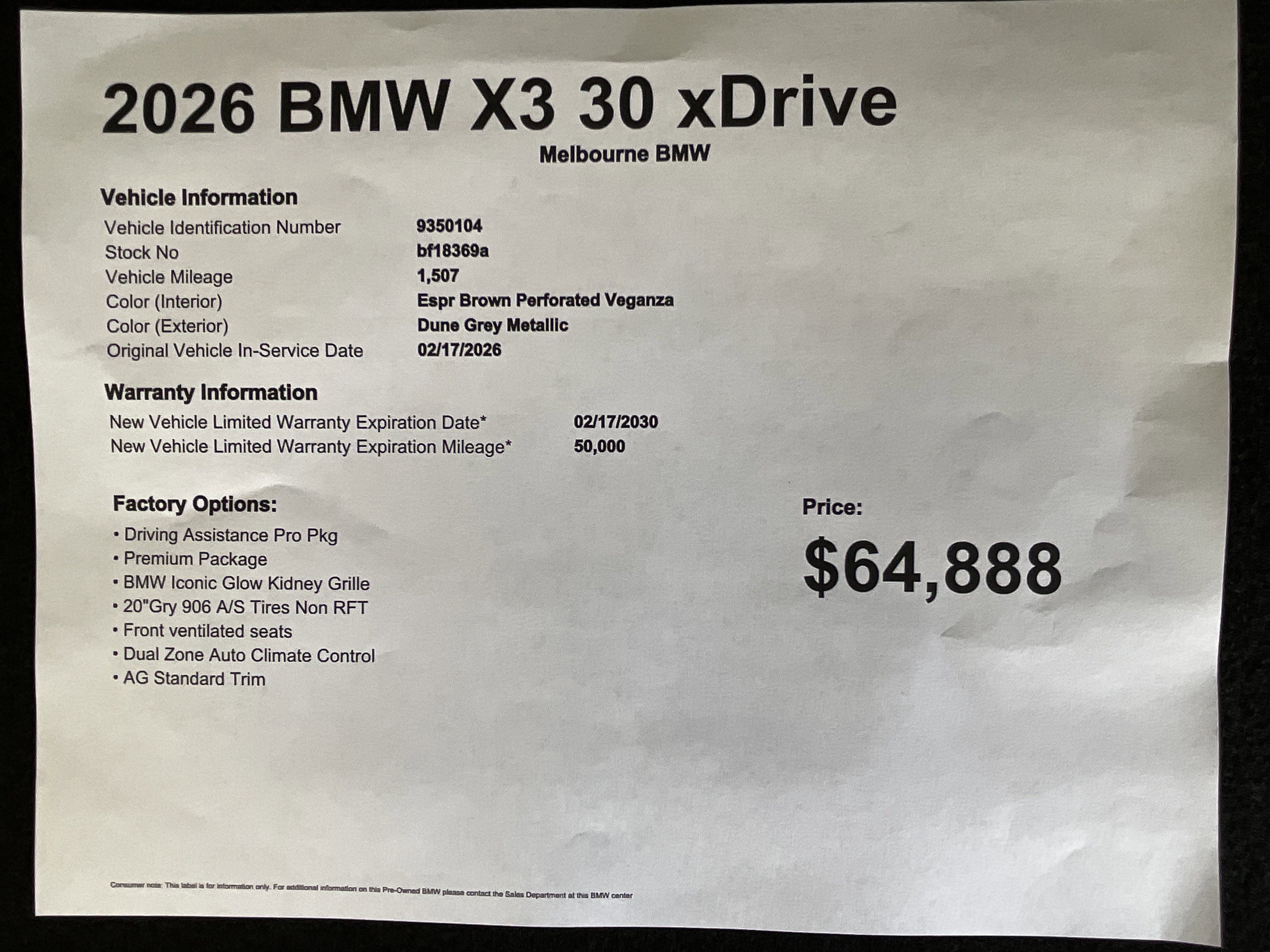 Used 2026 BMW X3 xDrive30 AWD/4WD image 37