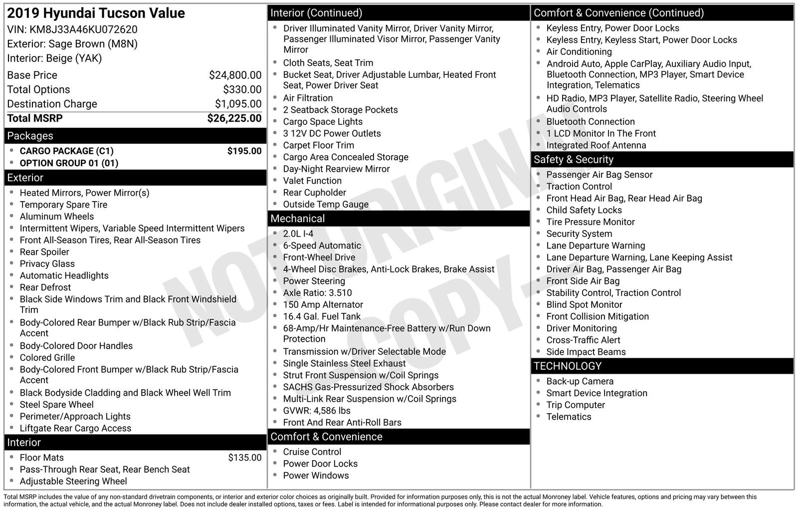 Used 2019 Hyundai Tucson Value w/ Cargo Package image 6