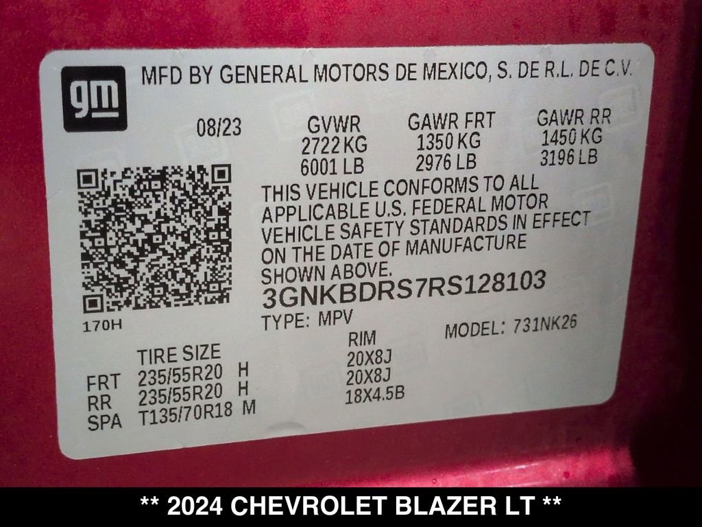 Used 2024 Chevrolet Blazer LT w/ LPO, Floor Liner Package image 29