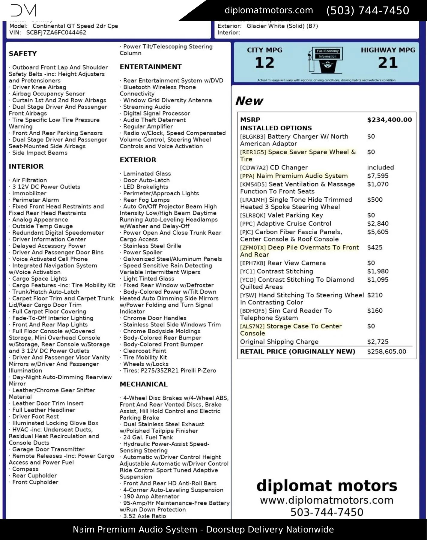 Used 2015 Bentley Continental GT Speed