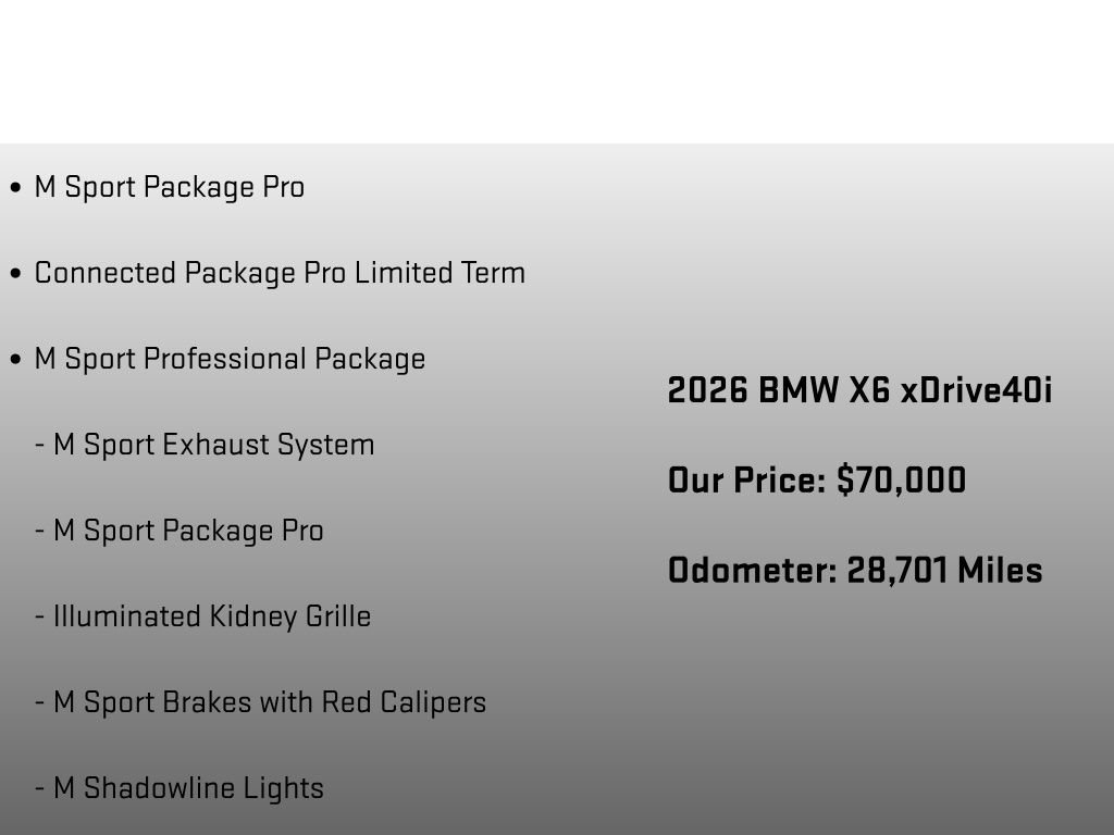 Used 2026 BMW X6 xDrive40i w/ Climate Comfort Package AWD/4WD image 6