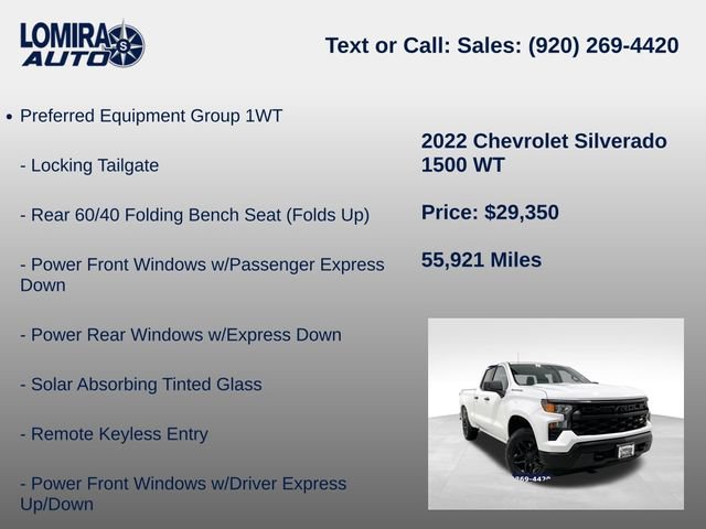 Used 2022 Chevrolet Silverado 1500 W/T w/ WT Value Package AWD/4WD image 8
