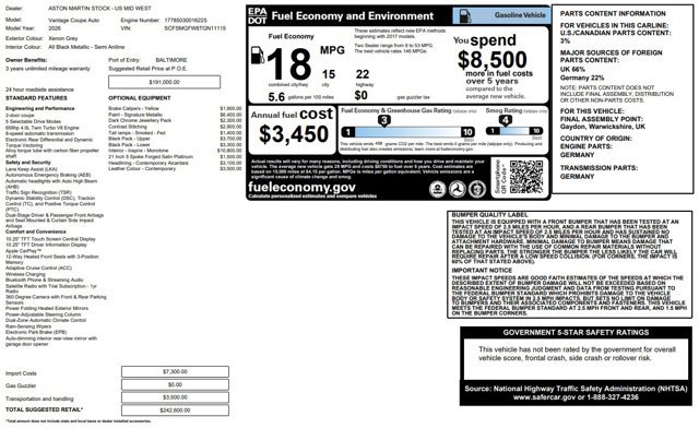 New 2026 Aston Martin V8 Vantage Coupe image 21