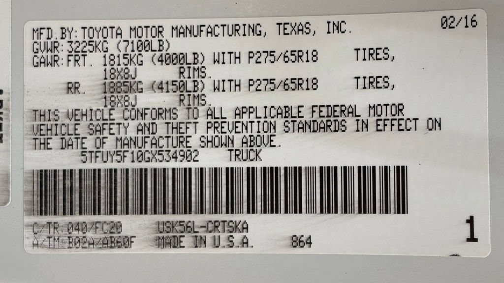 Used 2016 Toyota Tundra SR5 w/ SR5 Upgrade Package AWD/4WD image 45