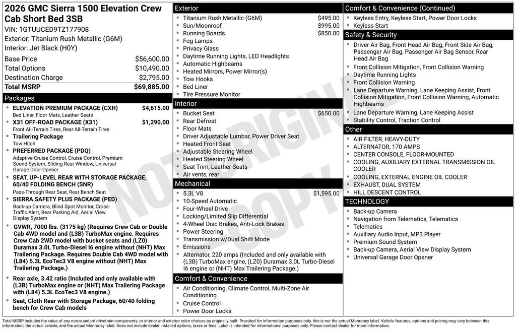 New 2026 GMC Sierra 1500 Elevation w/ Elevation Premium Package image 2