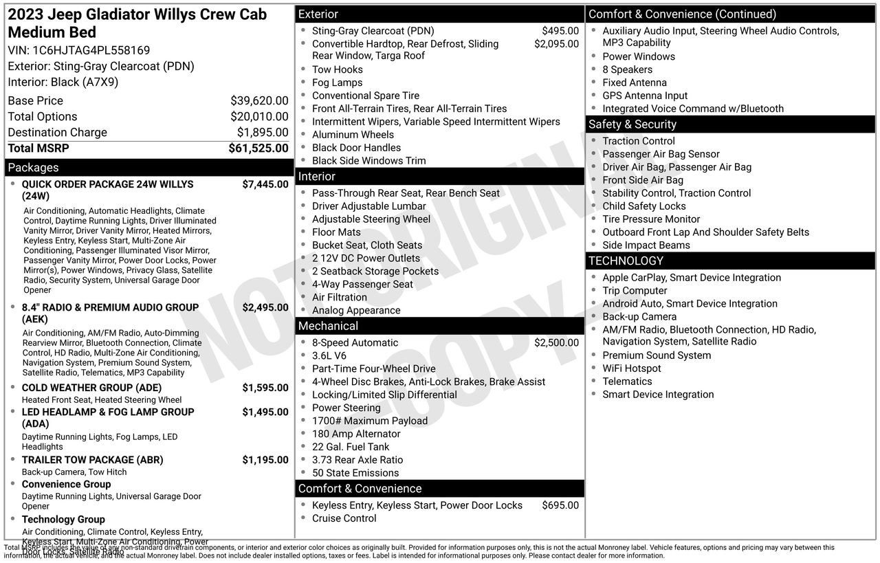 Used 2023 Jeep Gladiator Sport AWD/4WD image 28