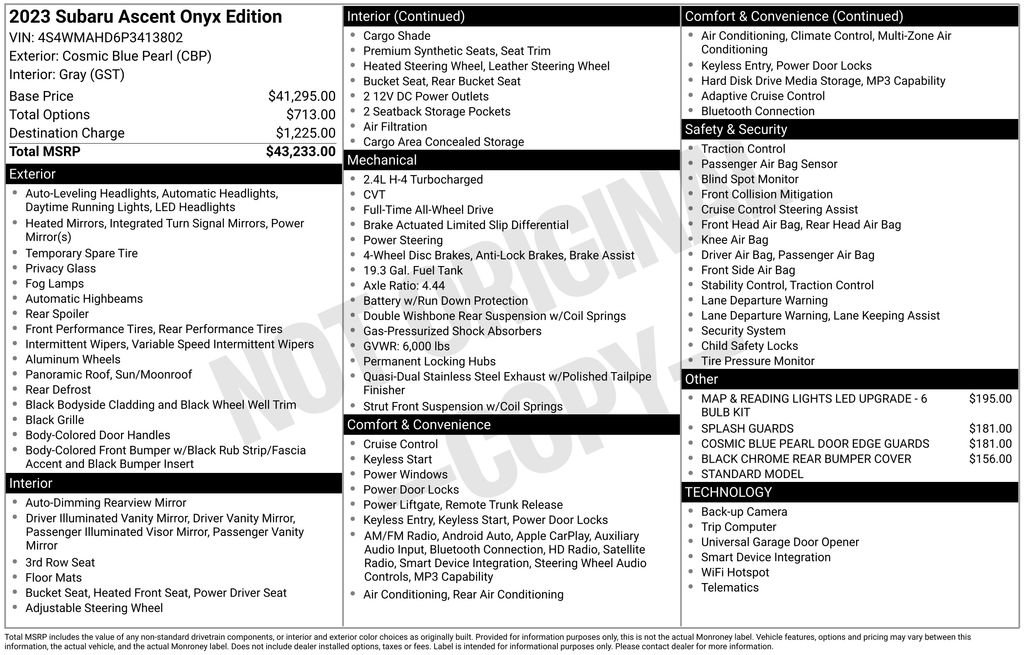 Used 2023 Subaru Ascent Onyx Edition image 6