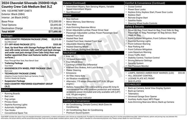 Used 2024 Chevrolet Silverado 2500 High Country w/ High Country Premium Package AWD/4WD image 5