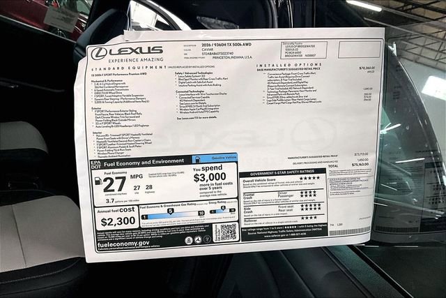 New 2026 Lexus TX 500h AWD image 14
