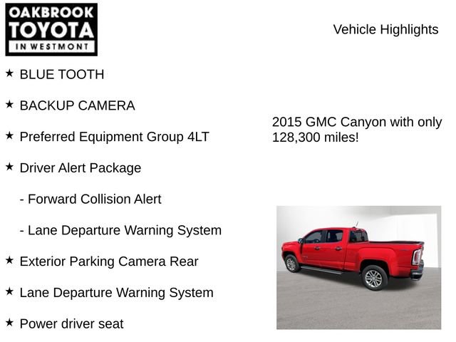 Used 2015 GMC Canyon SLT w/ Driver Alert Package AWD/4WD image 8