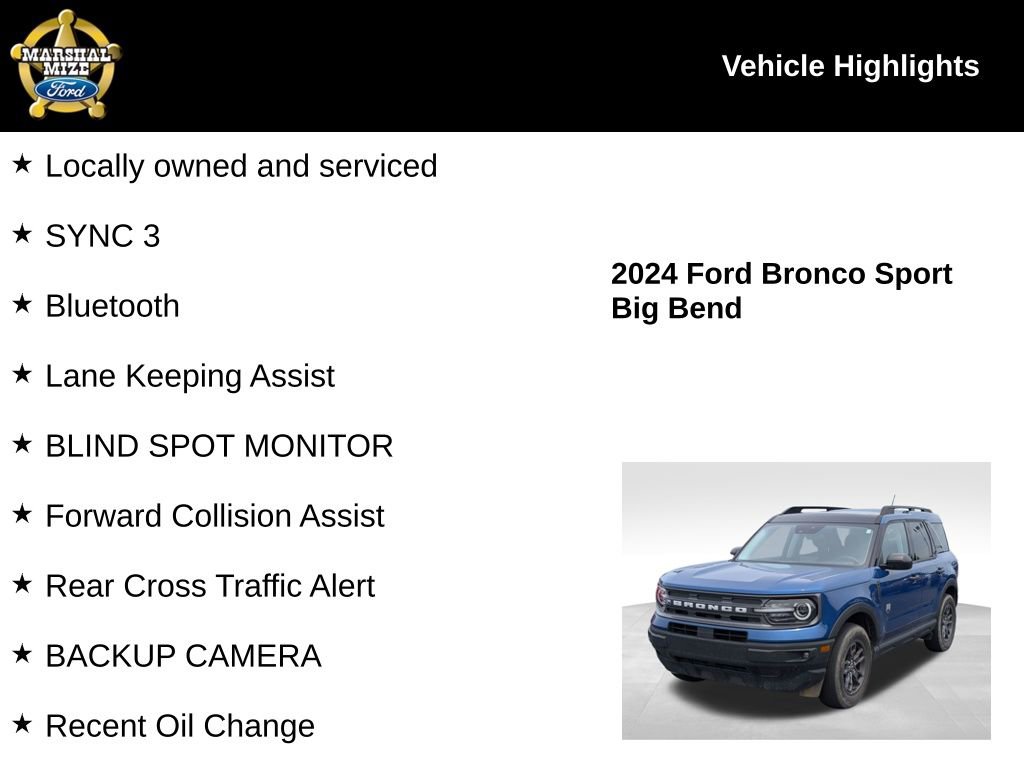 Used 2024 Ford Bronco Sport Big Bend w/ Convenience Package AWD/4WD image 2