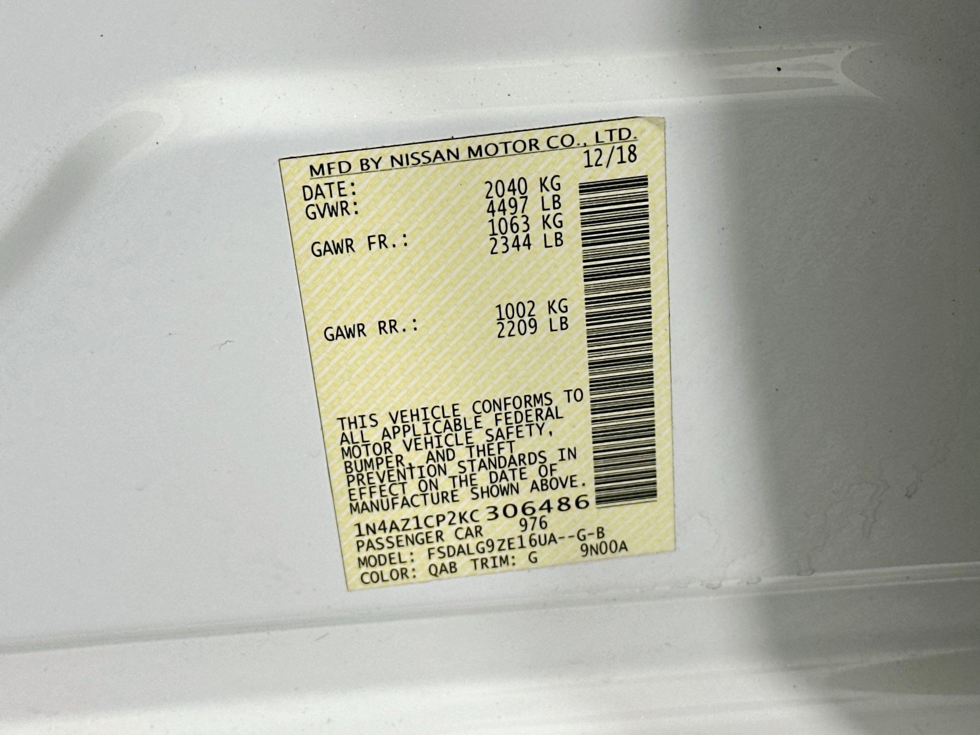 Used 2019 Nissan Leaf SL w/ SL Technology Package FWD image 12