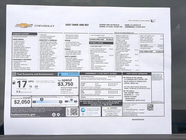 Used 2022 Chevrolet Tahoe RST w/ Luxury Package AWD/4WD image 29