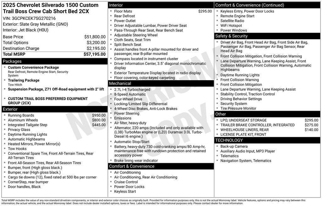 Certified 2025 Chevrolet Silverado 1500 Custom Trail Boss AWD/4WD image 23