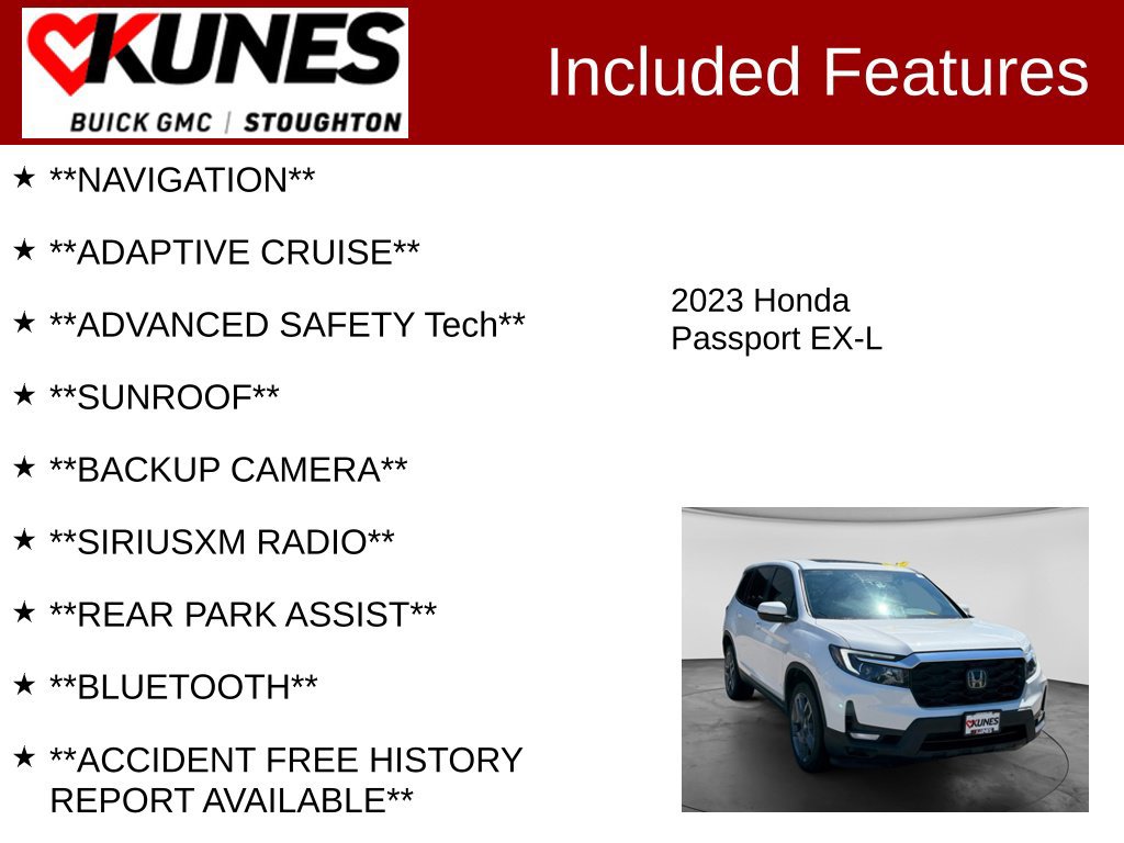 Used 2023 Honda Passport EX-L image 2