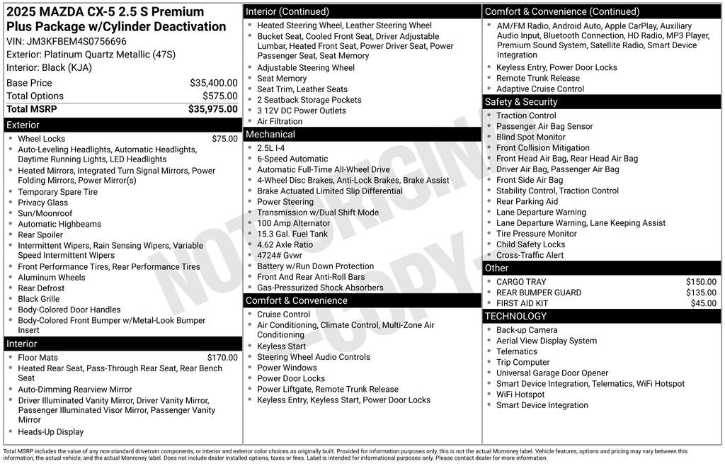 New 2025 MAZDA CX-5 AWD 2.5 S w/ Premium Plus Pkg