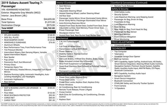 Used 2019 Subaru Ascent Touring AWD/4WD image 18