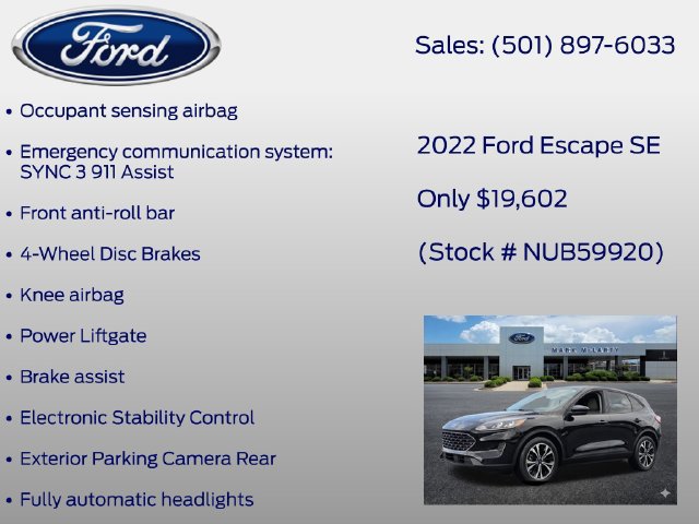 Certified 2022 Ford Escape SE w/ SE Sport Appearance Package FWD image 31