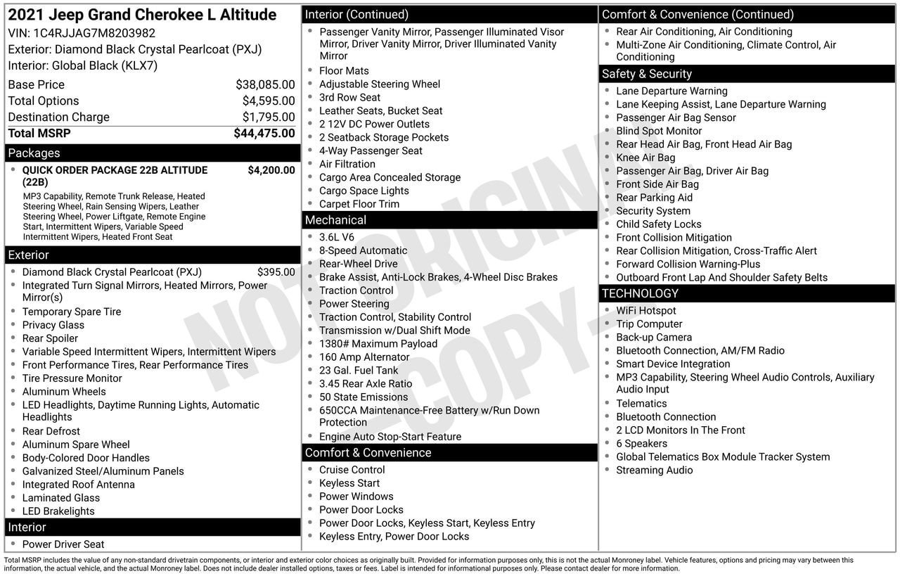 Used 2021 Jeep Grand Cherokee L Laredo RWD image 30