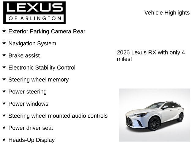 New 2026 Lexus RX 350 AWD w/ Convenience Package image 7