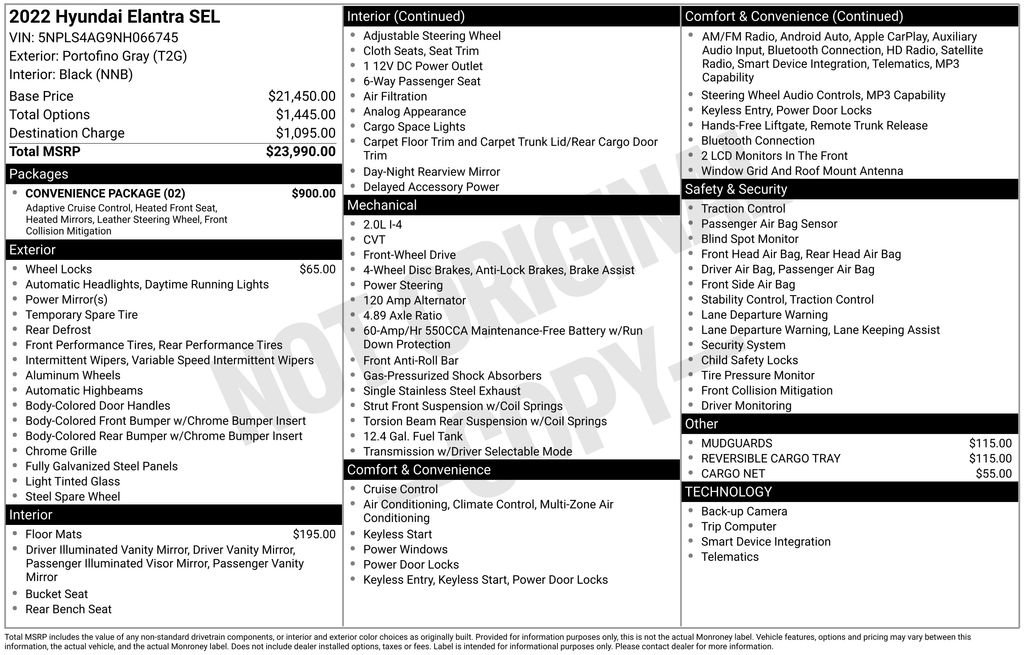 Used 2022 Hyundai Elantra SEL w/ Convenience Package FWD image 9
