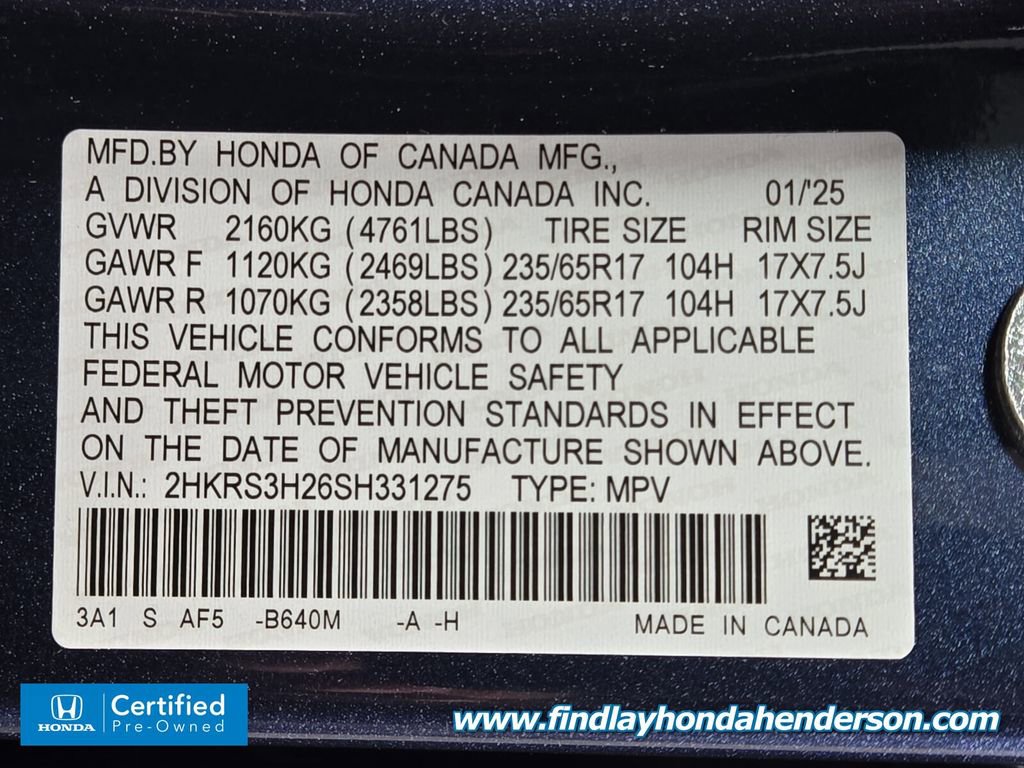 Certified 2025 Honda CR-V LX image 13