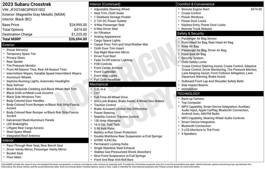 Certified 2023 Subaru Crosstrek 2.0i image 52