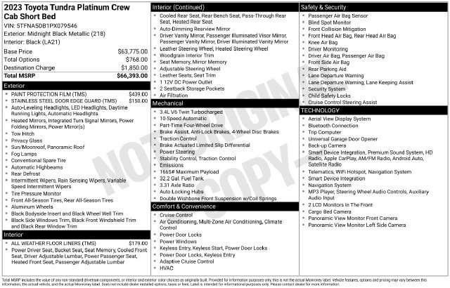 Certified 2023 Toyota Tundra Platinum AWD/4WD image 11