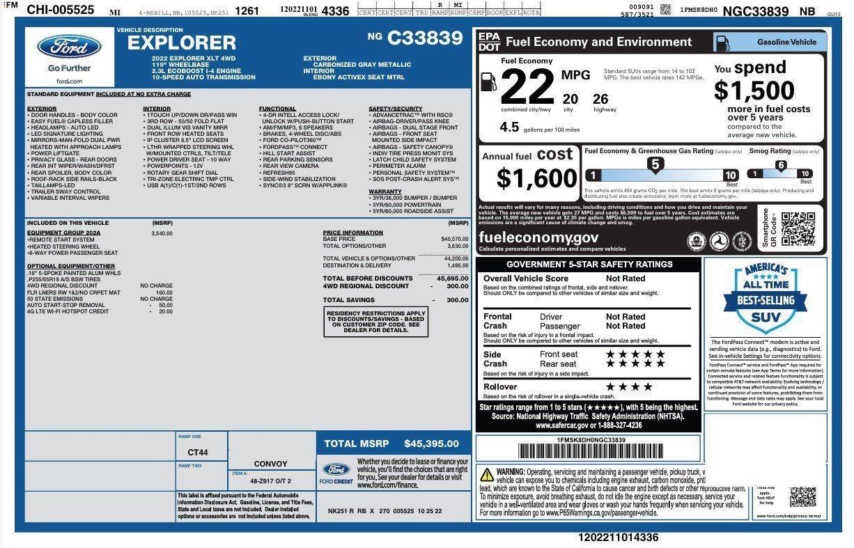 Used 2022 Ford Explorer XLT w/ Equipment Group 202A image 3